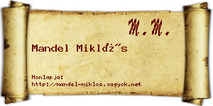 Mandel Miklós névjegykártya