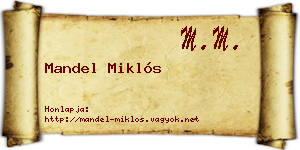Mandel Miklós névjegykártya