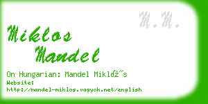 miklos mandel business card